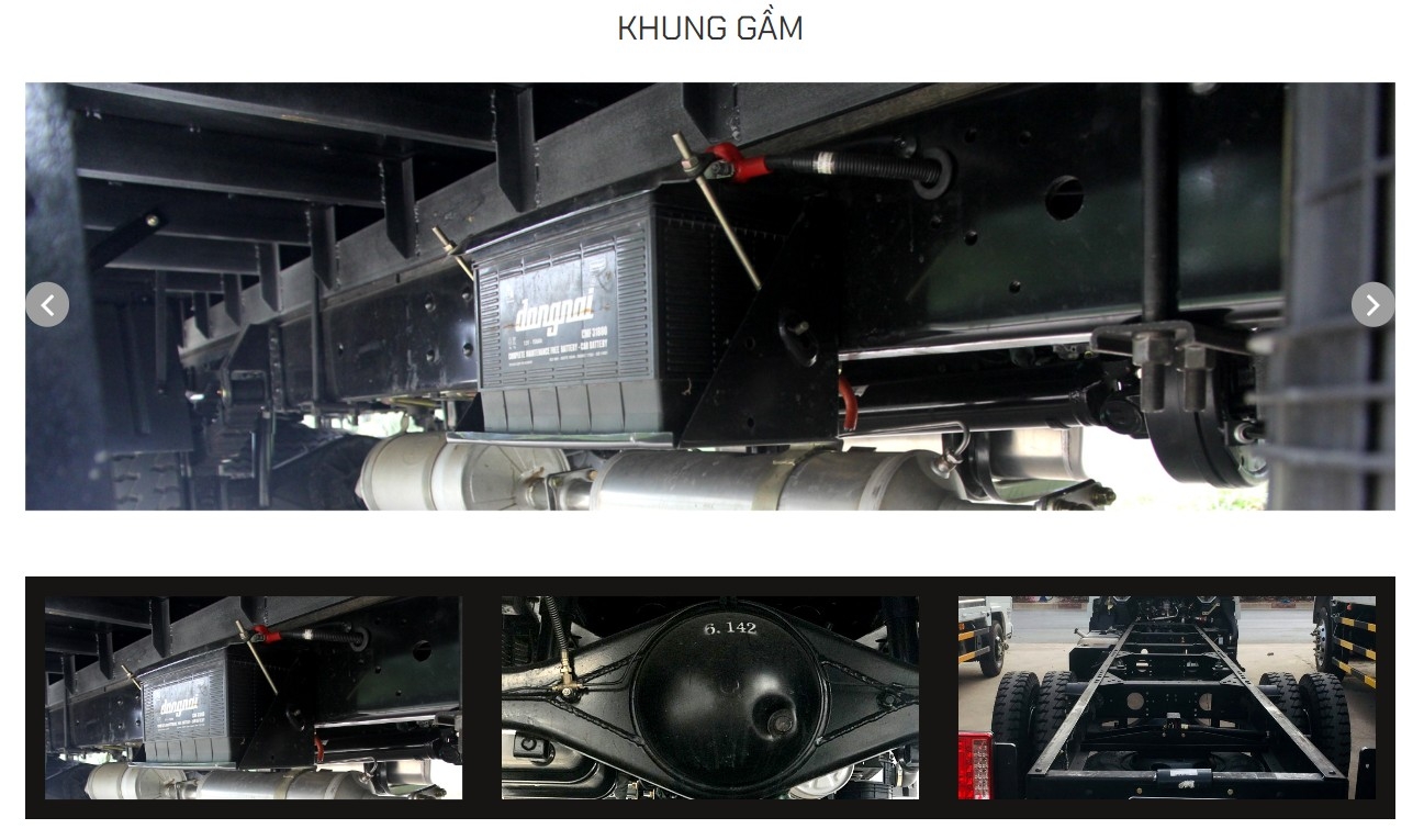 khung gầm xe tải veam 1t9 thùng dài 6m